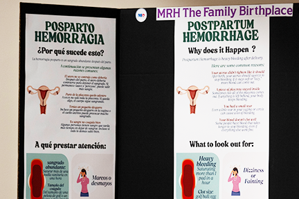 Bilingual (English and Spanish) postpartum hemorrhage poster board