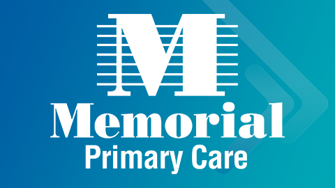 Memorial Primary Care logo on blue gradient bkgrd