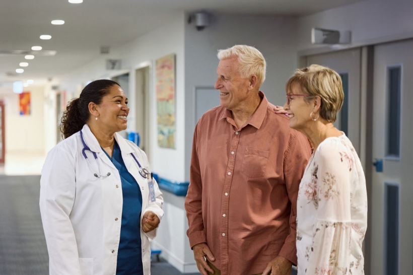 Physician with elderly patients