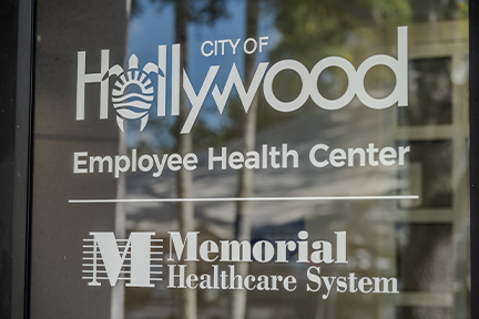 Front door signage | City of Hollywood Employee Health Center
