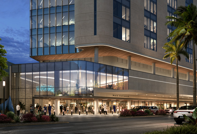 New Tower rendering street view, Night shot - Memorial Regional